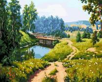 Деревянный мост через реку