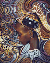 Темнокожая девушка и африканские узоры