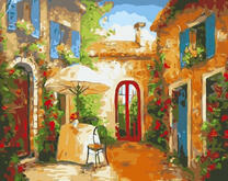 Внутренней дворик в летнем городе