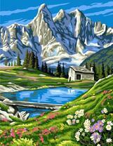 Маленький домик у горного озера