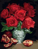 Букет роз и гранат