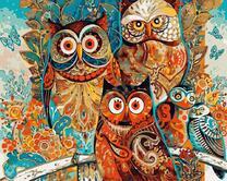 Совы в разнообразных узорах