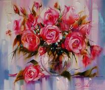 Букет осенних роз в вазе