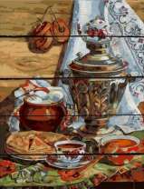 Чай из самовара и блины