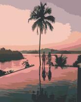 Двое под пальмой у моря