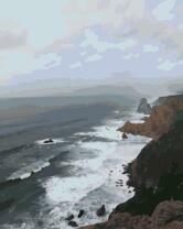 Бурное море у подножия скал