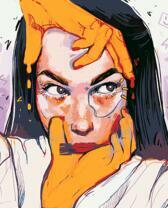 Девушка в желтых перчатках