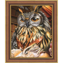 Филин в очках делает заметки