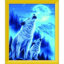 Волченок с волком воют на луну