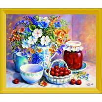 Варенье, черешни и букетик цветочков