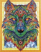 Волк из ярких узоров