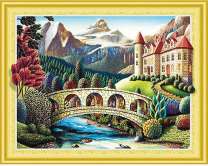 Мост через реку к сказочному замке