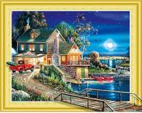 Лунная ночь и домик у моря