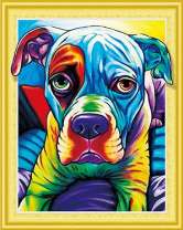 Яркий пёсик на диване