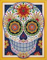 Весёлый череп в цветочках