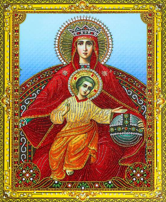 Алмазная мозаика 5D 40x50 Икона Богородица Державная