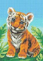 Маленький тигренок в листочках