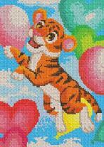 Тигренок летает на воздушных шариках