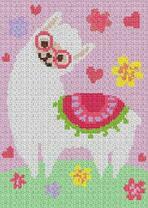 Лама в очках с покрывальцем