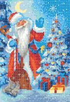 Дедушка мороз у елочки под луной