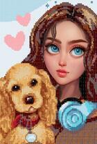 Девочка со щеночком спаниеля