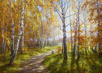 Тропинка сквозь березовую рощу