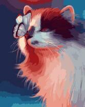 Бабочка на носике кошечки