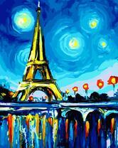 Эйфелева башня и огни фонарей