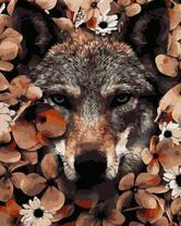 Грозный волк в цветах анютиных глазок