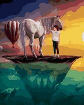 Единорог и девушка на плавучем острове