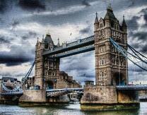Вид на Тауэрский мост в сумрачную погоду