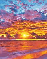 Неимоверный закат над спокойным морем