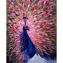 Павлин с розовым оперением хвоста