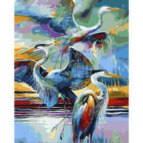 Журавли на озере