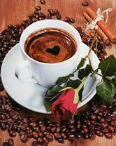 Ароматный утренний кофе и розочка