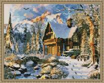 Снежная зима в деревне