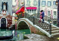 Пара на мосту в Венеции