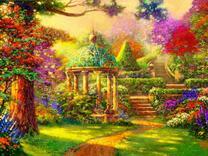 Беседка в цветущем саду