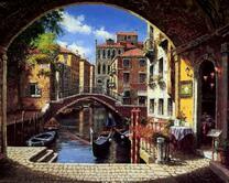 Обзор сквозь арку в Венеции