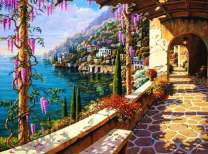 Терасса с видом на синее море