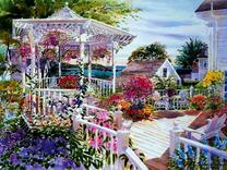 Беседка в цветах с видом на море