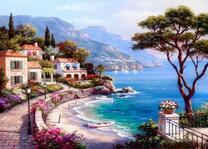 Уютный городок в горах у моря