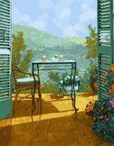 Терраса с видом на горы