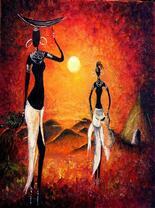 Силуэты женщин в Африке