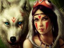Белый волк и индианка