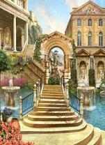 Лестница между фонтанами