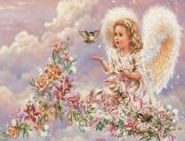 Ангелок с птичкой