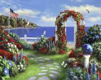 Цветочная арка у моря
