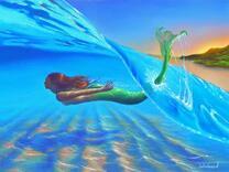Русалка в морской волне