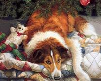 Собака под елкой